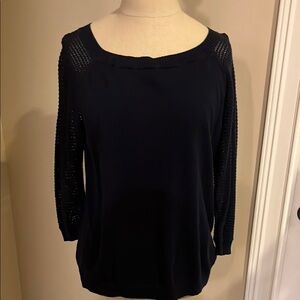 Chic Navy Blue Knit Sweater